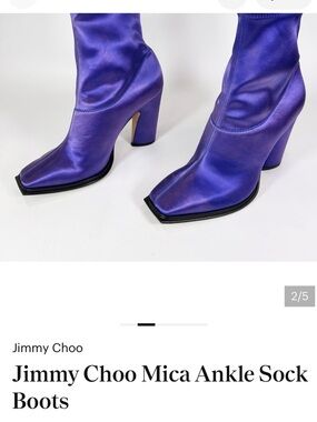 Jimmy Choo Purple Satin Ankle Sock Boots no box